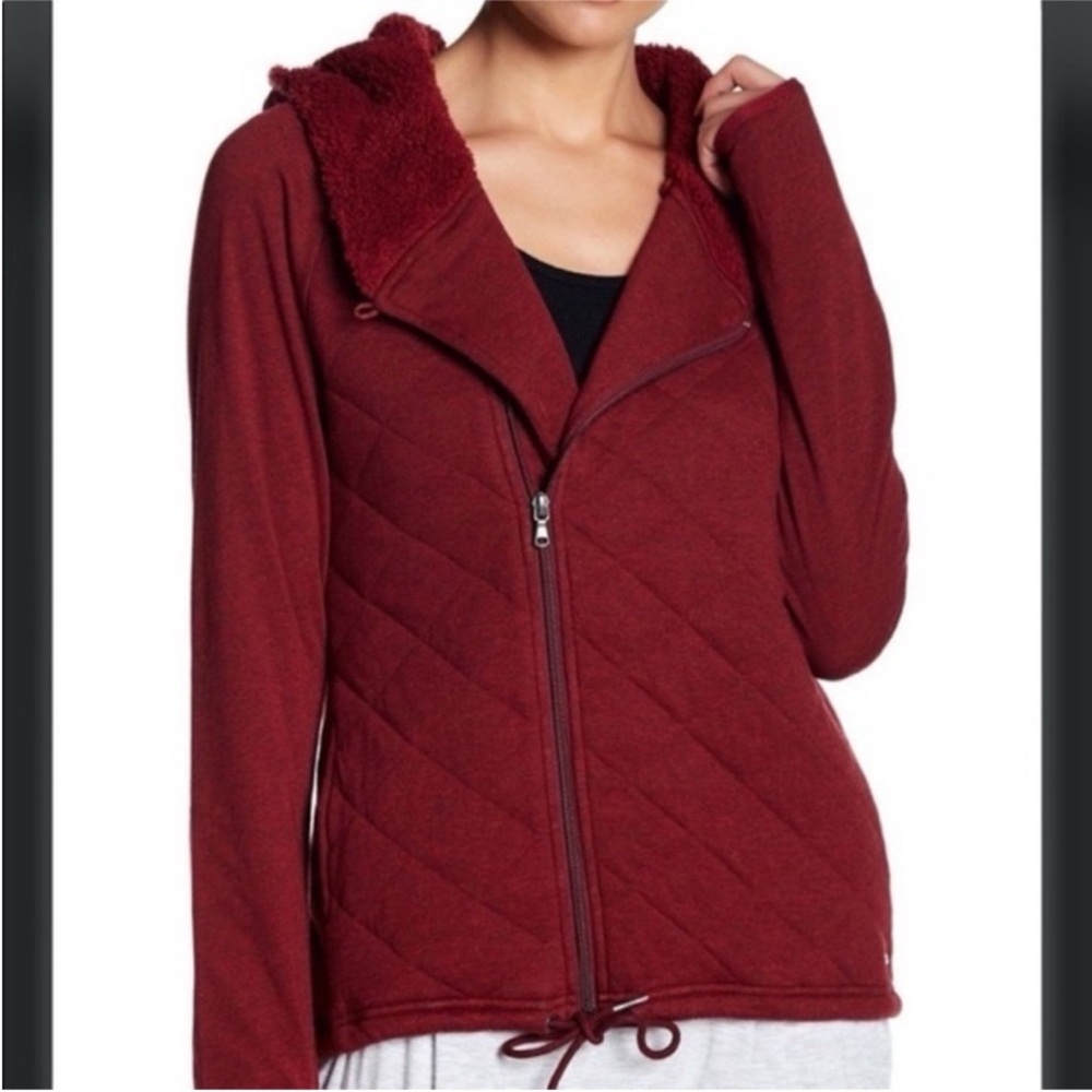 UGG Women's Maroon Quilted Zip-Up Hoodie